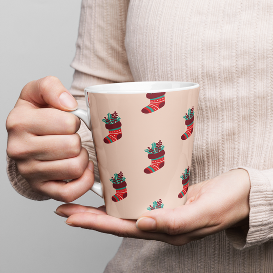 CHRISTMAS STOCKING Latte mug - ASHRILEYPRINTS