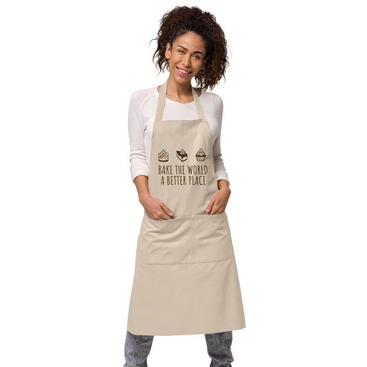 BAKE THE WORLD Organic cotton apron - ASHRILEYPRINTS