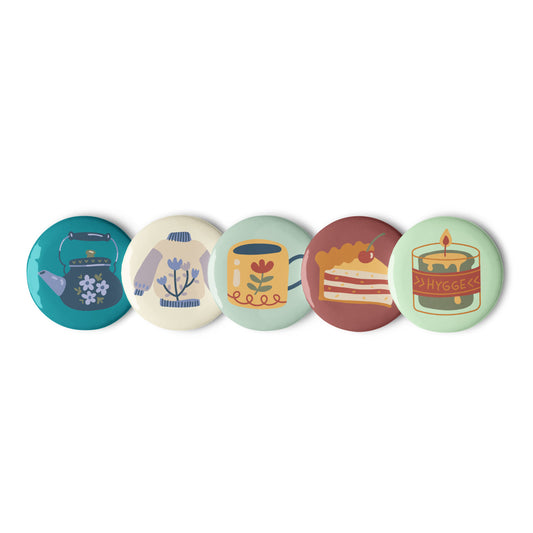 HYGGE Cute Set of pin buttons - ASHRILEYPRINTS