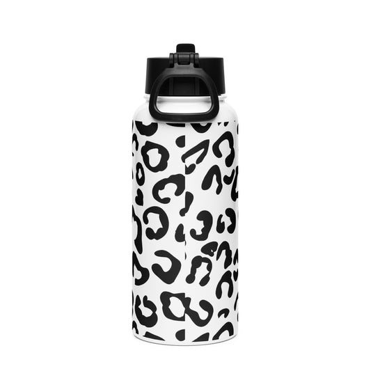 CHEETAH Stainless steel water bottle with a straw lid - ASHRILEYPRINTS