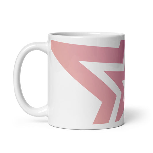 PINK STAR White glossy mug - ASHRILEYPRINTS
