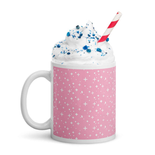 COTTON CANDY STARS White glossy mug