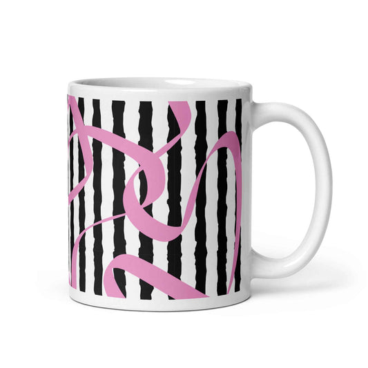 ABSTRACT LINES White glossy mug