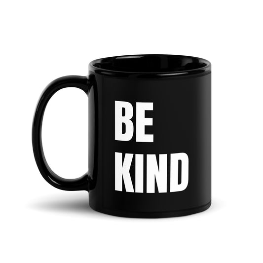 BE KIND Black Glossy Mug - ASHRILEYPRINTS