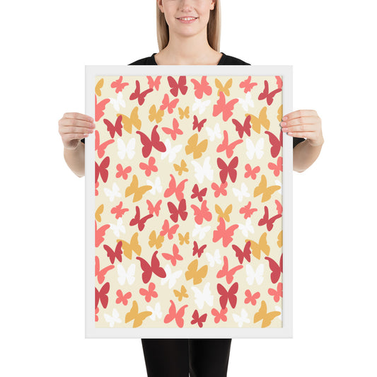 RED BUTTERFLIES Framed poster - ASHRILEYPRINTS