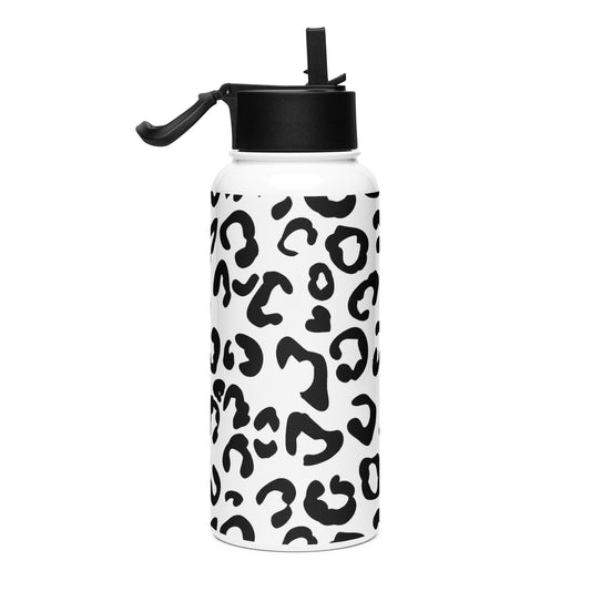 CHEETAH Stainless steel water bottle with a straw lid - ASHRILEYPRINTS