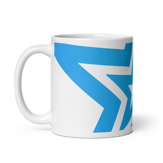 BLUE STAR White glossy mug - ASHRILEYPRINTS