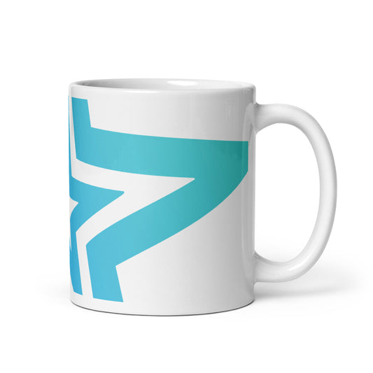 BLUE STAR White glossy mug - ASHRILEYPRINTS